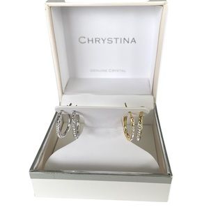 NWT Chrystina Hoop Earrings set (2 pair)